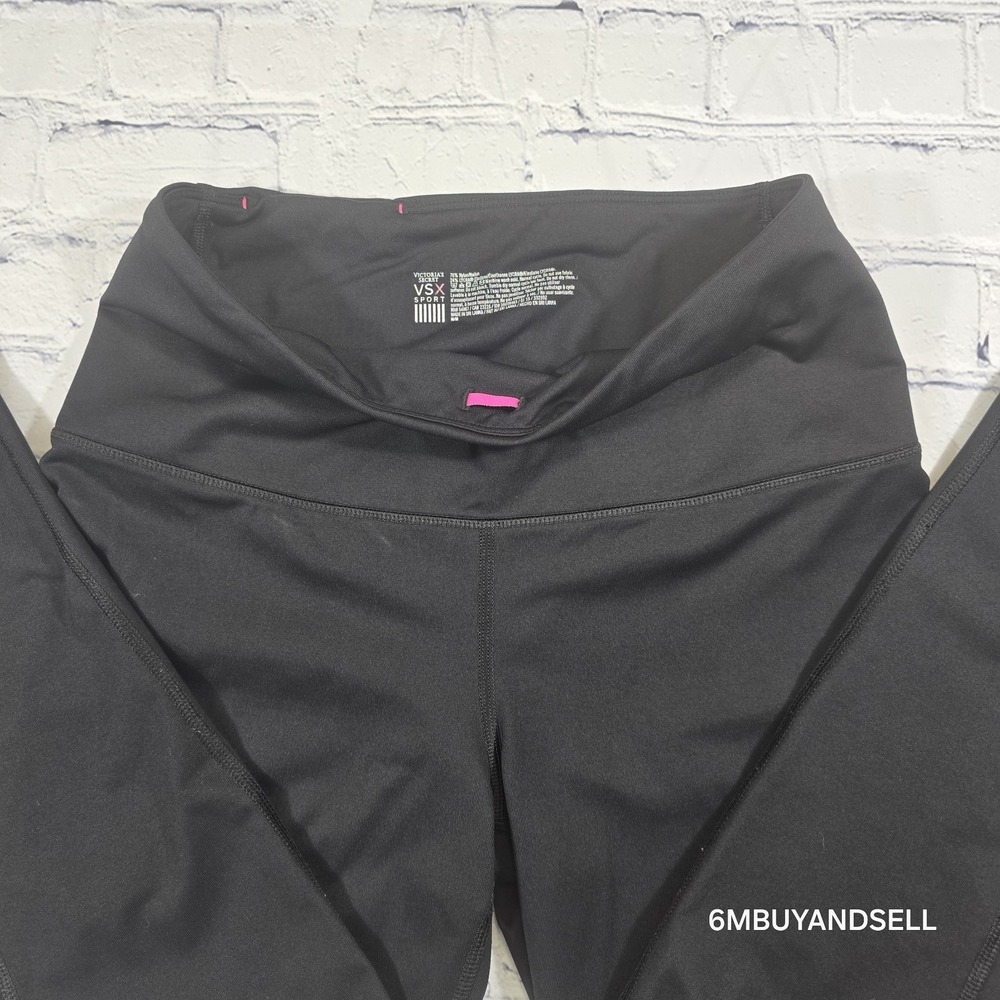 Victorias Secret VSX Sport Leggings Med Black High Rise Cropped Athletic Pants - Picture 2 of 9